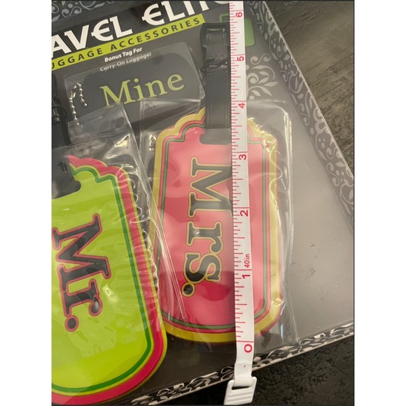 New in Box- Mr. and Mrs. Luggage Tags plus bonus Mine tag - Picture 5 of 5